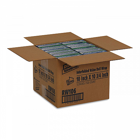 Rite-Wrap Dry Wax Lightweight Deli Paper, 10 x 10.75, 500 Sheets/Pack, 12 Packs/Carton (RW106)