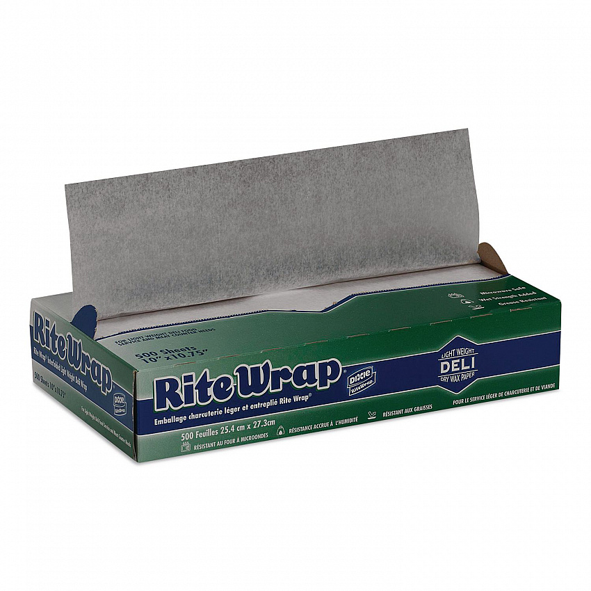 Rite-Wrap Dry Wax Lightweight Deli Paper, 10 x 10.75, 500 Sheets/Pack, 12 Packs/Carton (RW106)