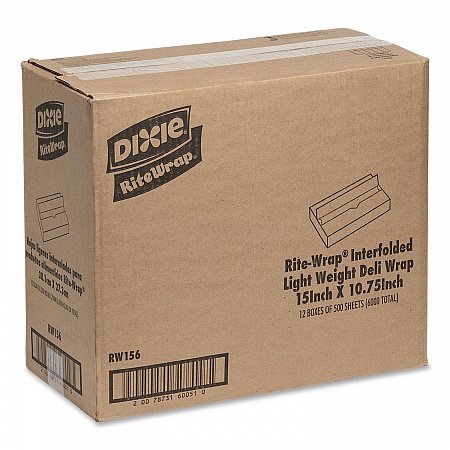 Dry Wax Light Weight Deli Paper, 15.12 x 10.75, 500/Pack, 12 Packs/Carton (RW156)