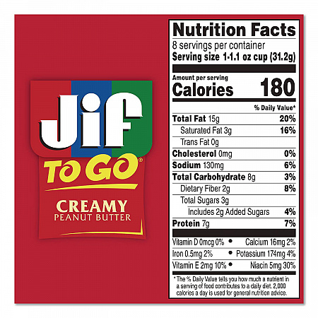 Creamy Peanut Butter Cups, 1.1 oz Cup, 8/Box (65642)