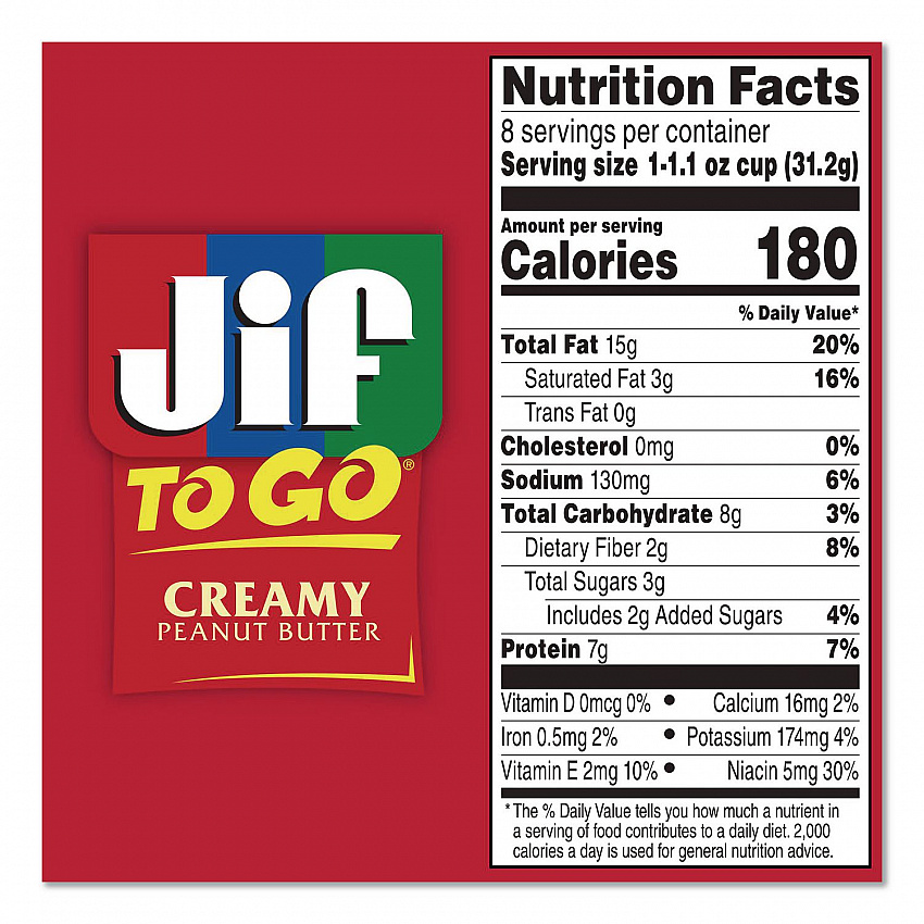 Creamy Peanut Butter Cups, 1.1 oz Cup, 8/Box (65642)