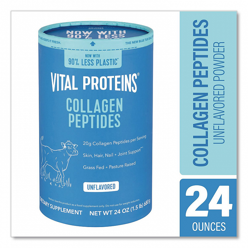 Collagen Peptides Unflavored Powder, Unflavored, 24 oz Bottle (22002620)