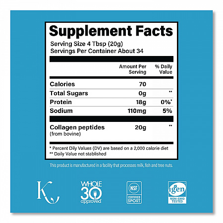 Collagen Peptides Unflavored Powder, Unflavored, 24 oz Bottle (22002620)