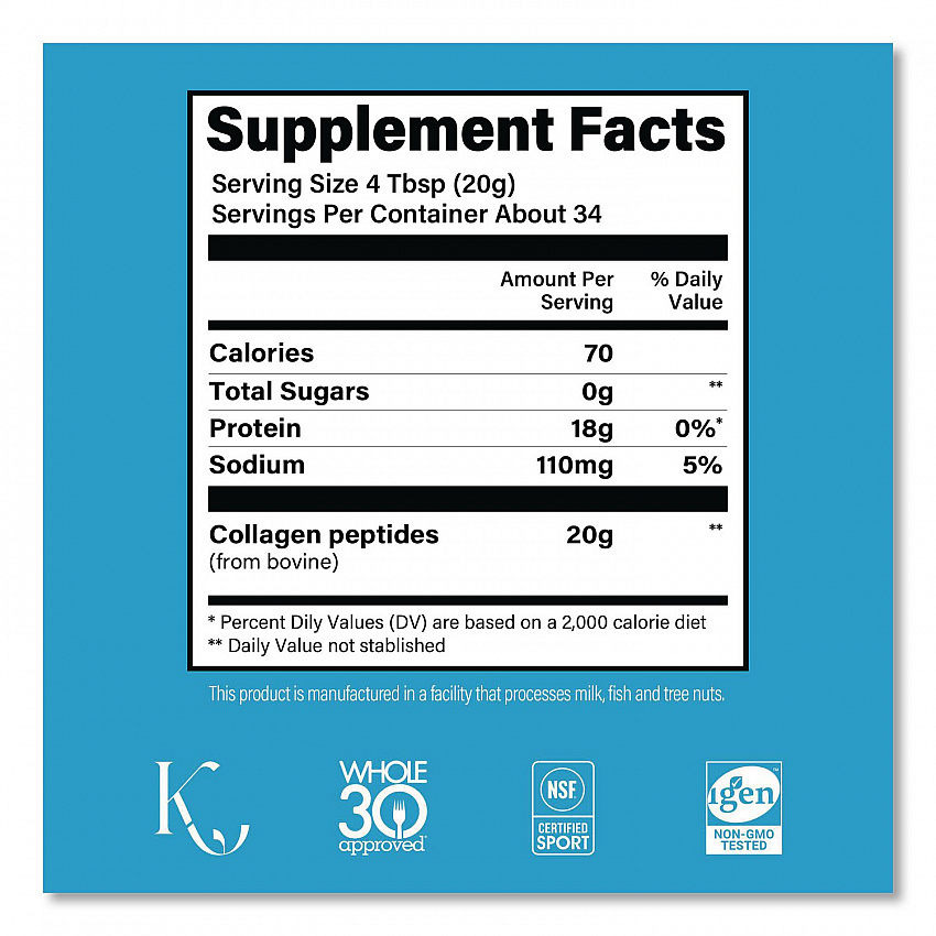 Collagen Peptides Unflavored Powder, Unflavored, 24 oz Bottle (22002620)