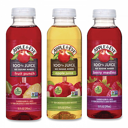 100% Fruit Juice Variety Pack, Assorted Flavors, 10 oz Bottle, 24/Carton (22002662)