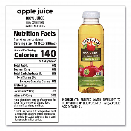 100% Fruit Juice Variety Pack, Assorted Flavors, 10 oz Bottle, 24/Carton (22002662)