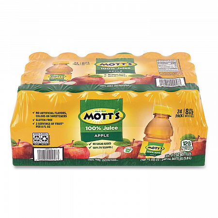 100% Original Apple Juice, Apple, 8 oz Bottle, 24/Carton (22002660)