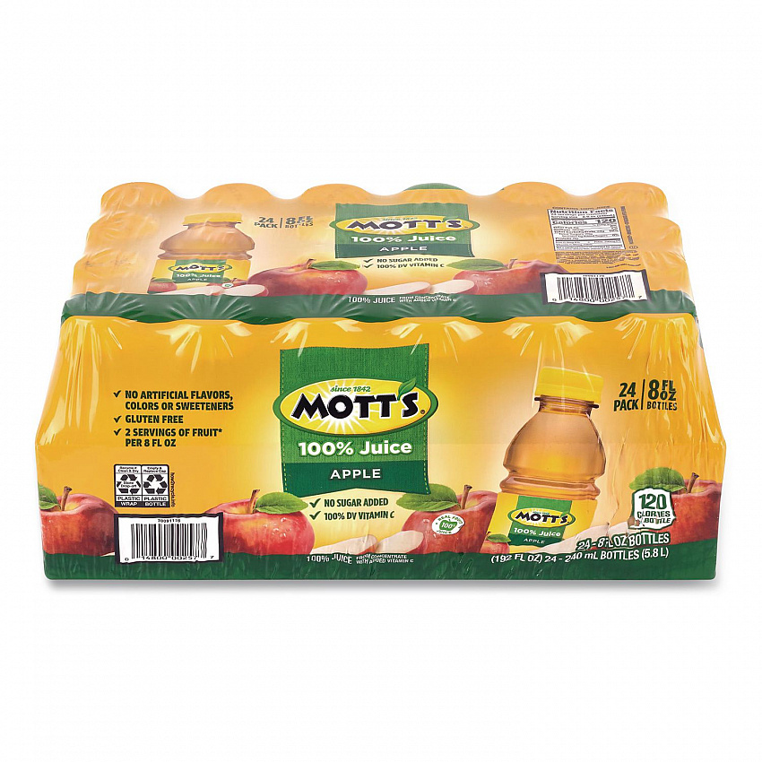 100% Original Apple Juice, Apple, 8 oz Bottle, 24/Carton (22002660)
