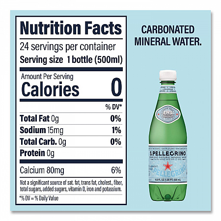 Sparkling Water Bottles, Unflavored, 16.9 oz Bottle, 24/Carton (22002683)