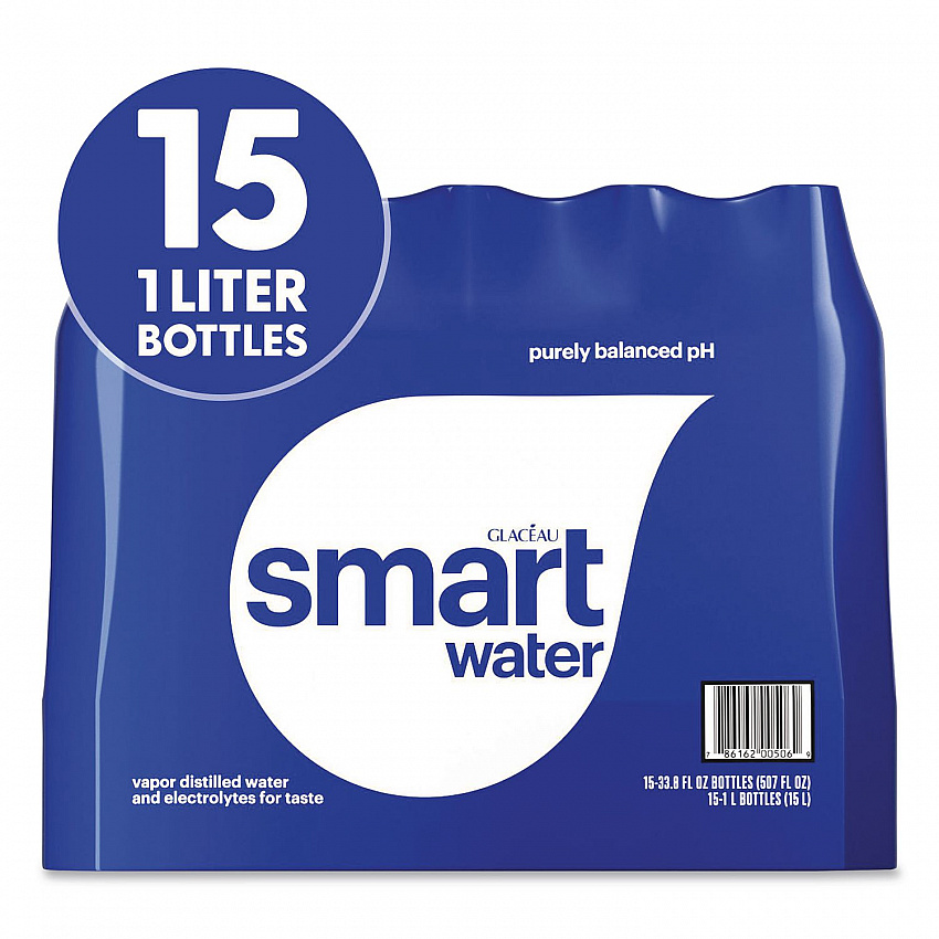 Vapor-Distilled Water, Unflavored, 33.8 oz Bottle, 15/Carton (22002684)
