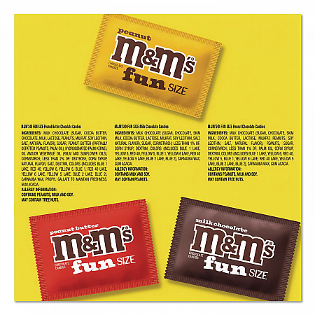 Milk Chocolate, Peanut and Peanut Butter Fun Size Variety Pack, Assorted Flavors, Individually Wrapped, 90 Pieces (22002630)
