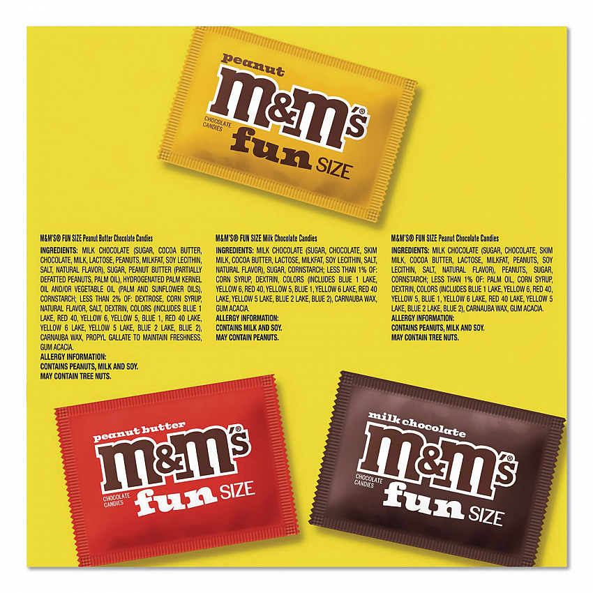 Milk Chocolate, Peanut and Peanut Butter Fun Size Variety Pack, Assorted Flavors, Individually Wrapped, 90 Pieces (22002630)