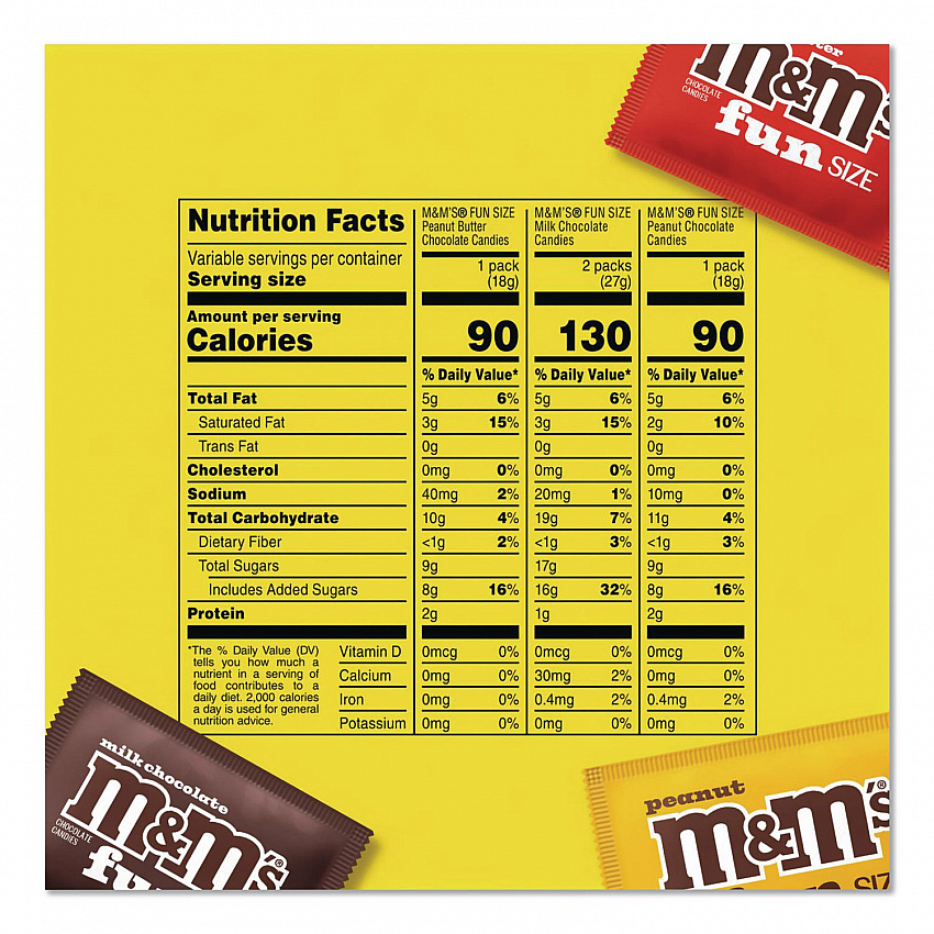 Milk Chocolate, Peanut and Peanut Butter Fun Size Variety Pack, Assorted Flavors, Individually Wrapped, 90 Pieces (22002630)