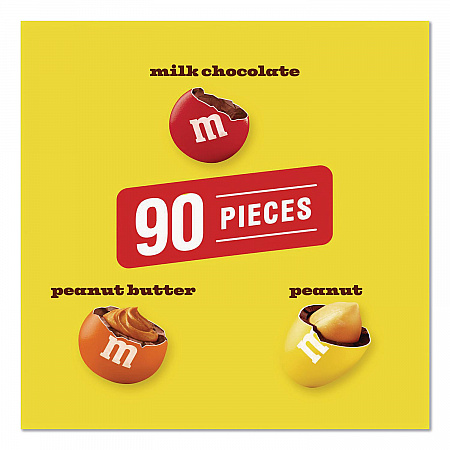 Milk Chocolate, Peanut and Peanut Butter Fun Size Variety Pack, Assorted Flavors, Individually Wrapped, 90 Pieces (22002630)