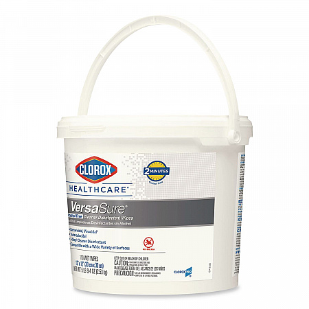 VersaSure Cleaner Disinfectant Wipes, 1-Ply, 12 x 12, Fragranced, White, 110/Bucket, 2 Buckets/Carton (31759)