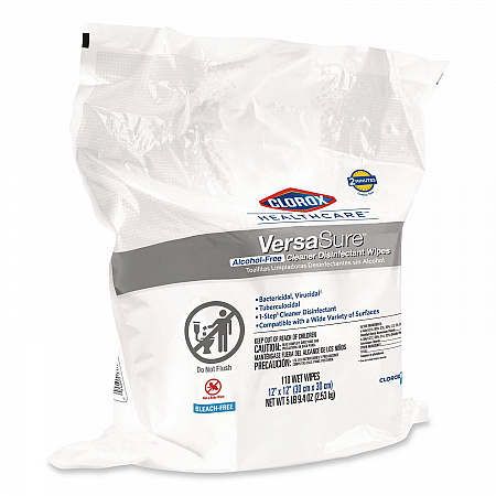 VersaSure Cleaner Disinfectant Wipes, Refill, 1-Ply, 12 x 10, Fragranced, White, 110/Pouch, 2 Pouches/Carton (31761)