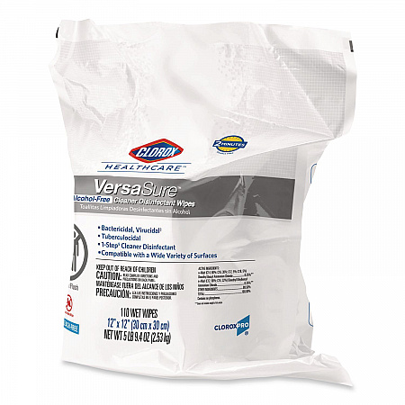 VersaSure Cleaner Disinfectant Wipes, Refill, 1-Ply, 12 x 10, Fragranced, White, 110/Pouch, 2 Pouches/Carton (31761)