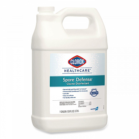 Spore Defense Cleaner Disinfectant, Closed System, Unscented, 1 gal Refill Bottle, 4/Carton (32122)