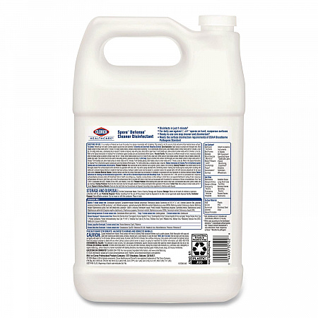 Spore Defense Cleaner Disinfectant, Closed System, Unscented, 1 gal Refill Bottle, 4/Carton (32122)