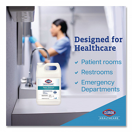 Spore Defense Cleaner Disinfectant, Closed System, Unscented, 1 gal Refill Bottle, 4/Carton (32122)
