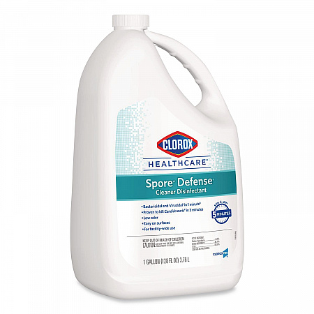 Spore Defense Cleaner Disinfectant, Open System, Unscented, 1 gal Refill Bottle, 4/Carton (32409)