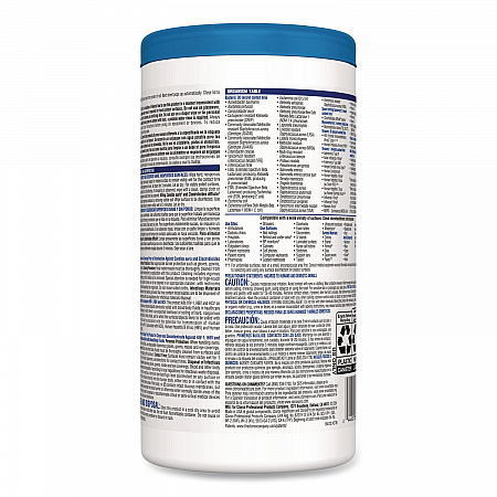 Bleach Germicidal Wipes, 1-Ply, 6.75 x 9, Unscented, White, 70/Canister, 6 Canisters/Carton (35309CT)