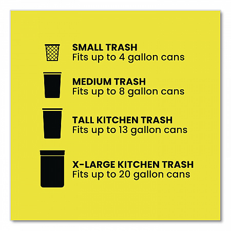 ForceFlex Kitchen Drawstring Trash Bags, 13 gal, Gain Fresh Clean Scent, 24 x 27.38, White, 40 Bags/Box, 6 Boxes/Carton (78361)