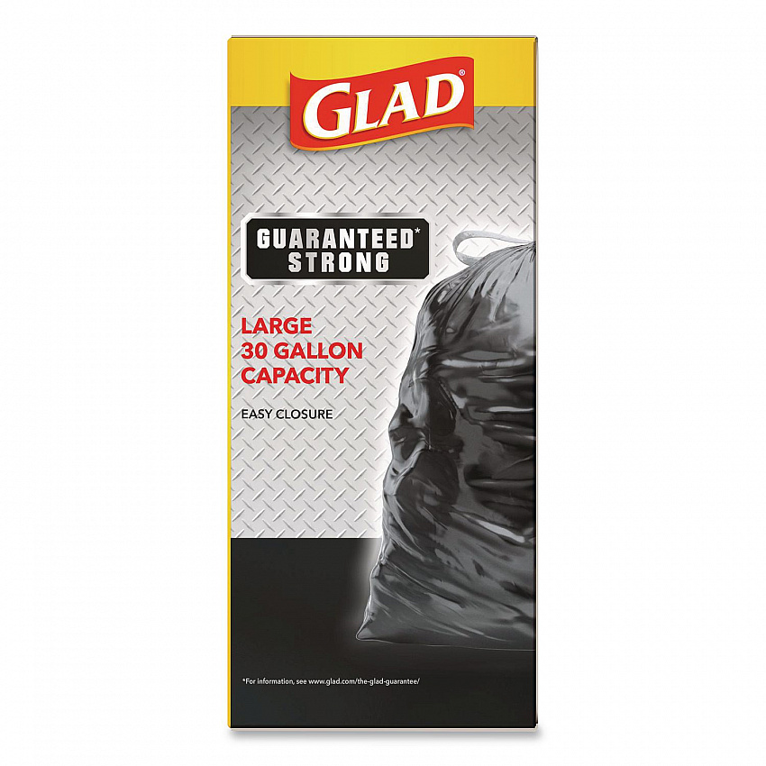Guaranteed Strong Large Drawstring Trash Bags, Three-Ply, 30 gal, 1.05 mil, 30 x 33, Black, 28 Bags/Box, 6 Boxes/Carton (78966)
