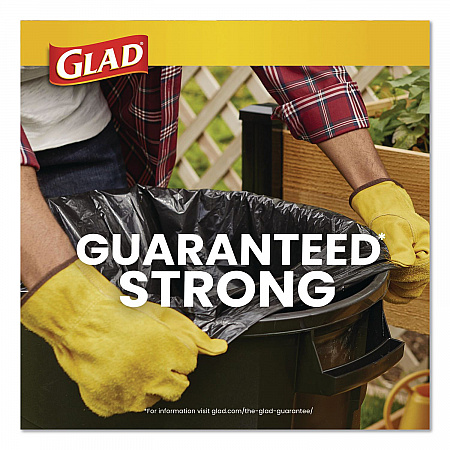 Guaranteed Strong Large Drawstring Trash Bags, Three-Ply, 30 gal, 1.05 mil, 30 x 33, Black, 28 Bags/Box, 6 Boxes/Carton (78966)