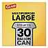 Guaranteed Strong Large Drawstring Trash Bags, Three-Ply, 30 gal, 1.05 mil, 30 x 33, Black, 28 Bags/Box, 6 Boxes/Carton (78966)
