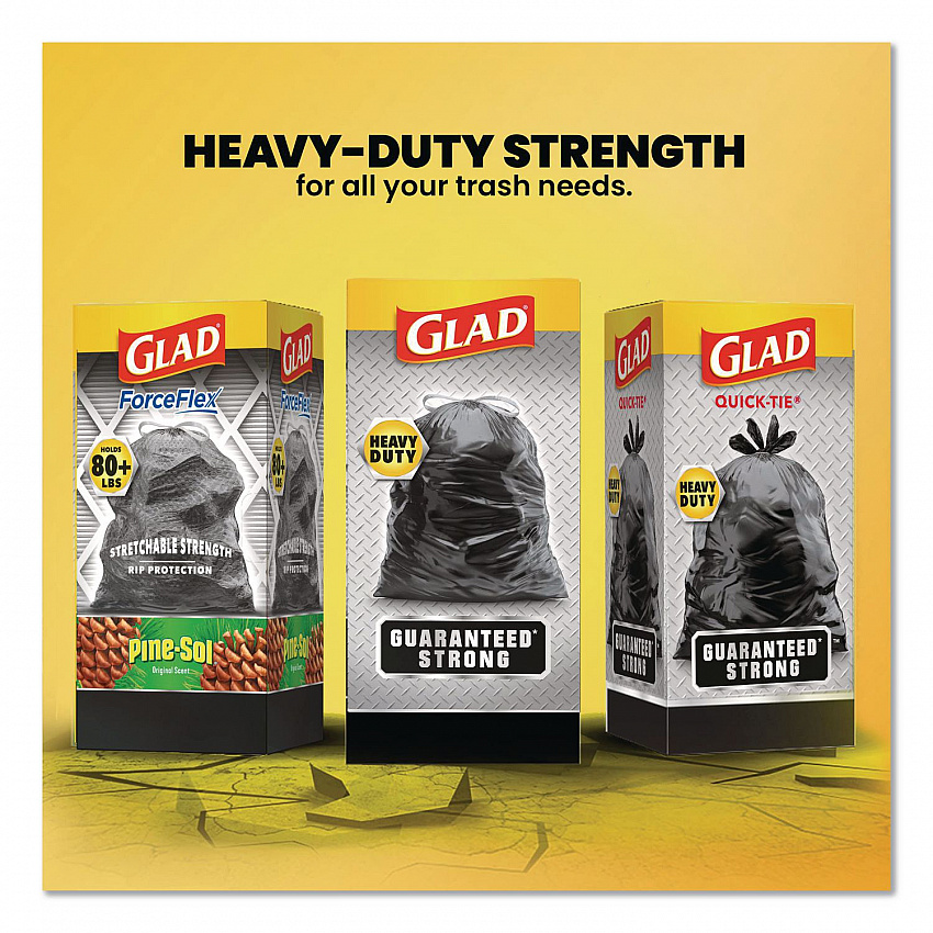 Guaranteed Strong Large Drawstring Trash Bags, Three-Ply, 30 gal, 1.05 mil, 30 x 33, Black, 28 Bags/Box, 6 Boxes/Carton (78966)