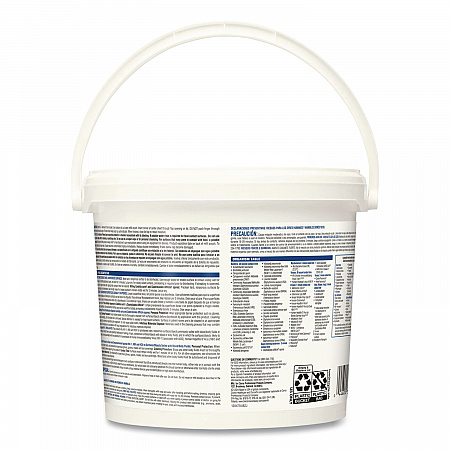 Bleach Germicidal Wipes, 1-Ply, 12 x 12, Unscented, White, 110/Bucket, 2 Buckets/Carton (30358CT)
