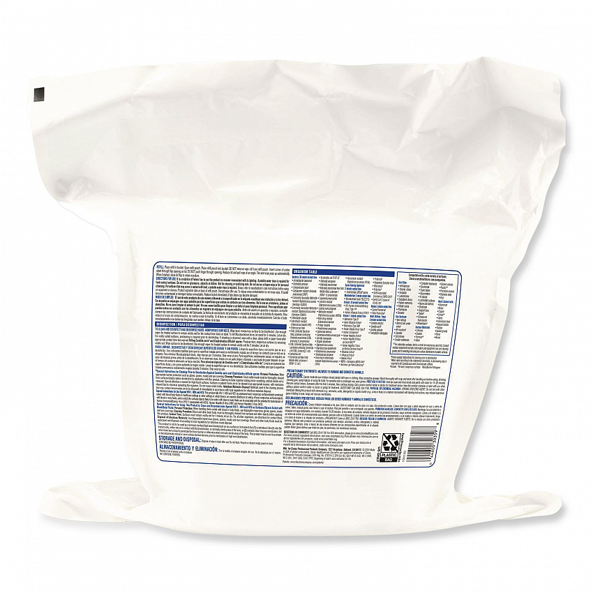 Bleach Germicidal Wipes, 1-Ply, 12 x 12, Unscented, White, 110/Refill, 2 Refills/Carton (30359CT)