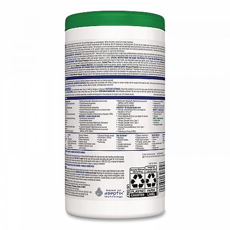 Hydrogen Peroxide Cleaner Disinfectant Wipes, 5.75 x 6.75, Unscented, White, 155/Canister, 6 Canisters/Carton (30825)