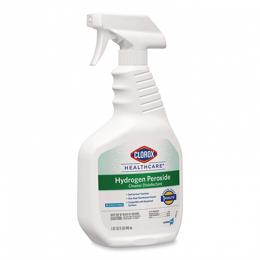 Hydrogen-Peroxide Cleaner/Disinfectant, Unscented, 32 oz Spray Bottle, 9/Carton (30828)