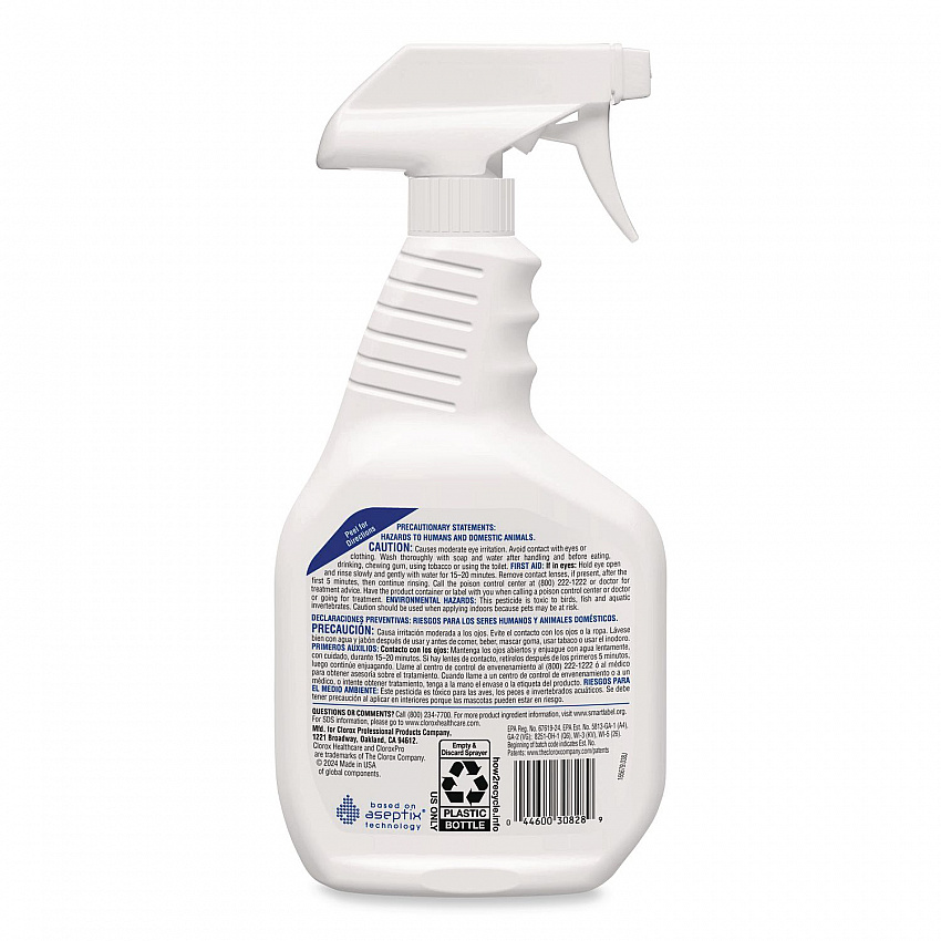 Hydrogen-Peroxide Cleaner/Disinfectant, Unscented, 32 oz Spray Bottle, 9/Carton (30828)