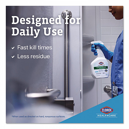 Hydrogen-Peroxide Cleaner/Disinfectant, Unscented, 32 oz Spray Bottle, 9/Carton (30828)