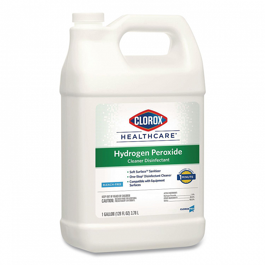 Hydrogen-Peroxide Cleaner/Disinfectant, Unscented, 1 gal Bottle, 4/Carton (30829)