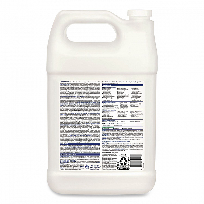 Hydrogen-Peroxide Cleaner/Disinfectant, Unscented, 1 gal Bottle, 4/Carton (30829)
