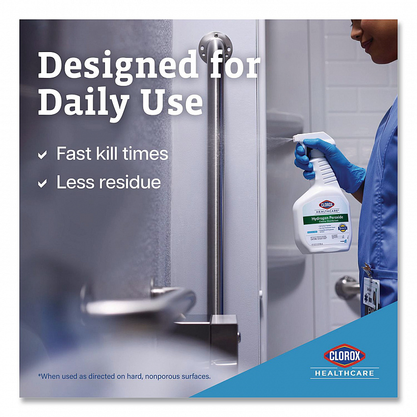Hydrogen-Peroxide Cleaner/Disinfectant, Unscented, 1 gal Bottle, 4/Carton (30829)