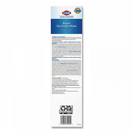Bleach Germicidal Wipes, Individual Wipes, 1-Ply, 6.75 x 9, Unscented, White, 50/Box, 6 Boxes/Carton (31424)