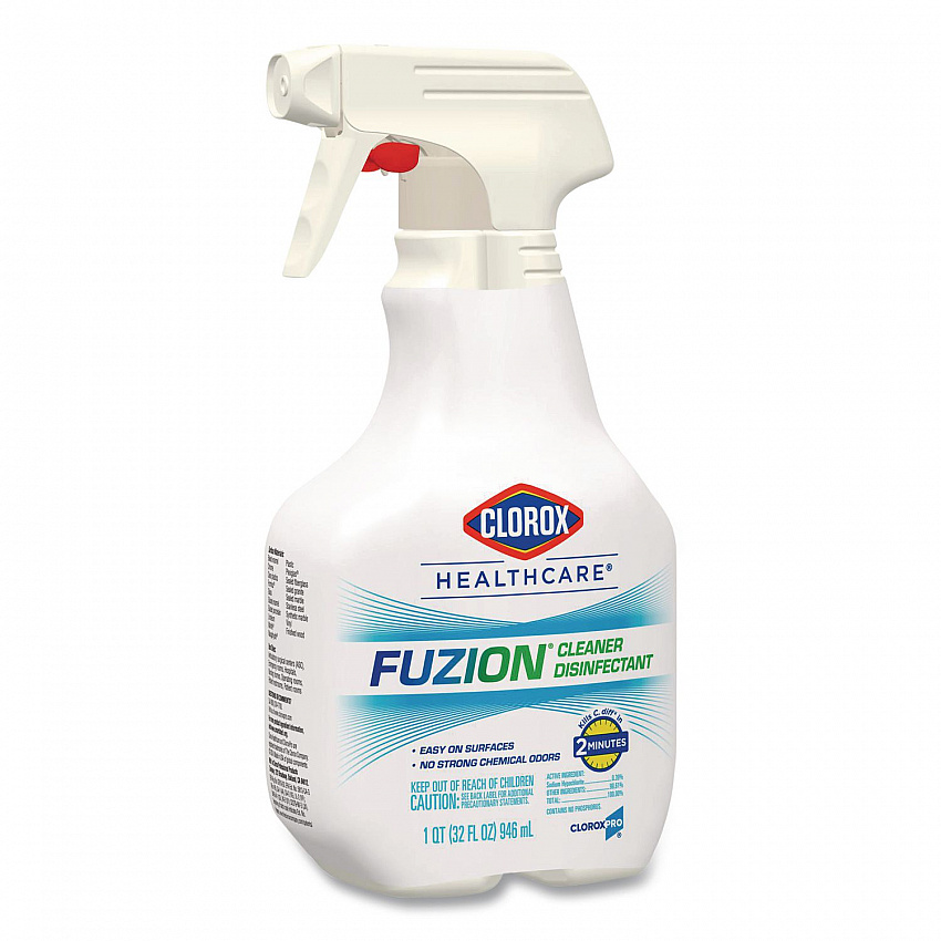 Fuzion Cleaner Disinfectant, Unscented, 32 oz Spray Bottle, 9/Carton (31478)