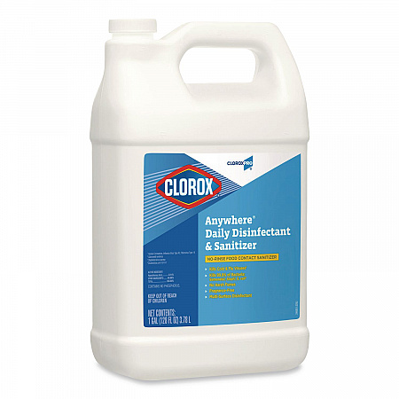CloroxPro Anywhere Daily Disinfectant and Sanitizer, Unscented, 128 oz Bottle, 4/Carton (31651)