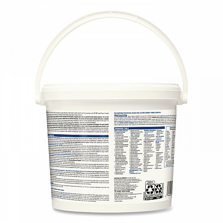 Bleach Germicidal Wipes, 1-Ply, 12 x 12, Unscented, White, 110/Bucket (30358)