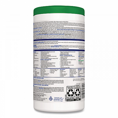 Hydrogen Peroxide Cleaner Disinfectant Wipes, 6.75 x 5.75, Unscented, 155 Wipes/Canister (30825EA)
