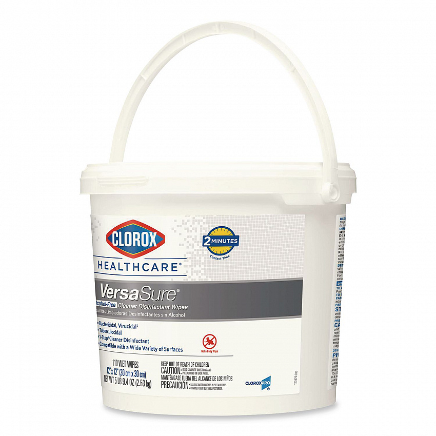 VersaSure Cleaner Disinfectant Wipes, 1-Ply, 12 x 12, Fragranced, White, 110/Bucket (31759EA)