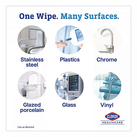 Dispatch Hospital Cleaner Disinfectant Towels with Bleach, 1-Ply, 6.75 x 8, Unscented, White, 150/Canister (69150EA)