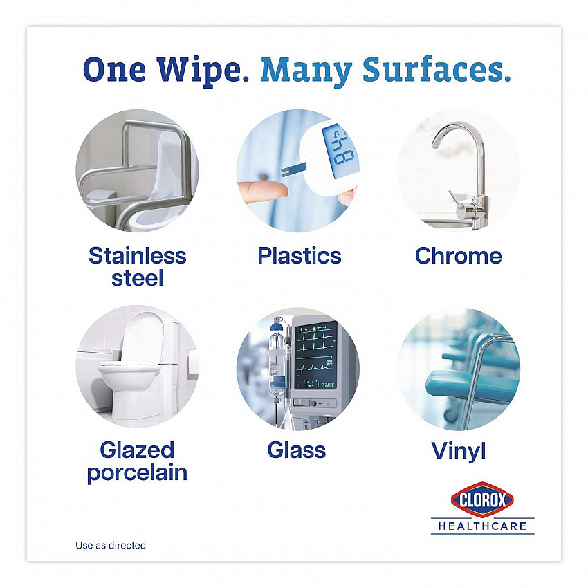Dispatch Hospital Cleaner Disinfectant Towels with Bleach, 1-Ply, 6.75 x 8, Unscented, White, 150/Canister (69150EA)