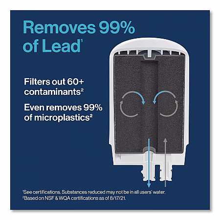 Water Faucet Mount Filtration System with 1 Elite Advanced Replacement Filter, White (42201)