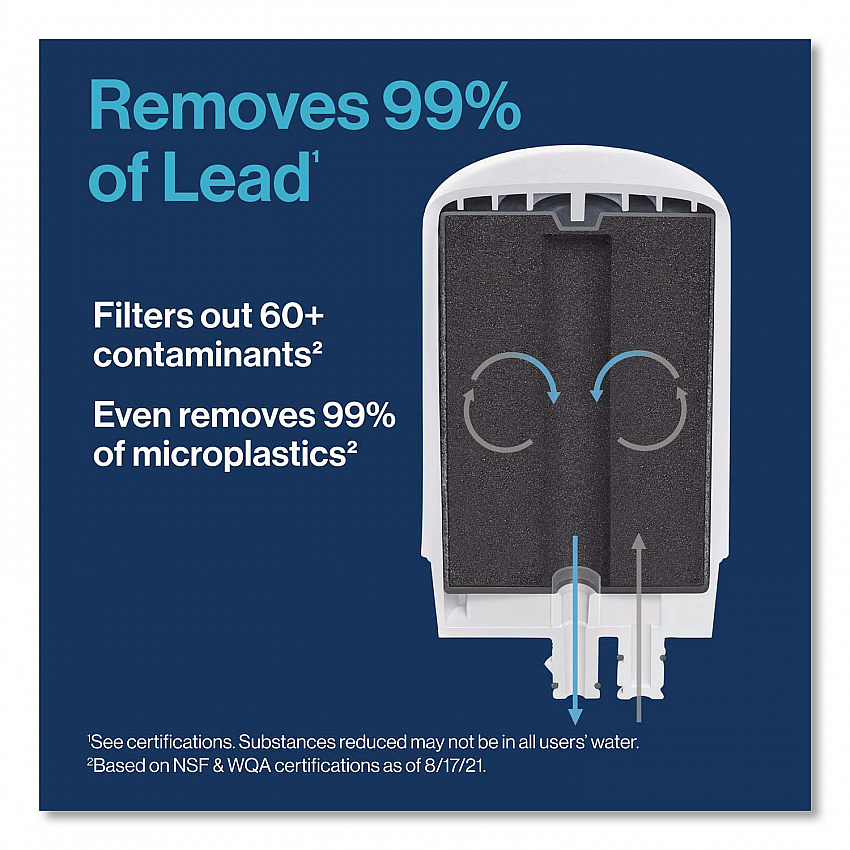 Water Faucet Mount Filtration System with 1 Elite Advanced Replacement Filter, White (42201)